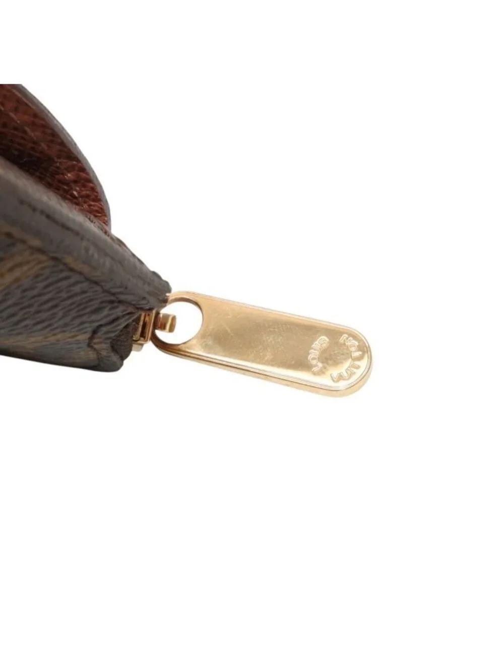 Louis Vuitton Porte Monnaie Ring Coin Purse Gold Brown